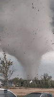 Kansas Tornado Hurls Debris Through the Air