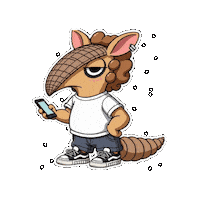 chillodillo phone afro armadillo podcaster Sticker