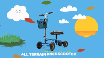 RentAKneeWalker outdoors crutches knee walker broken foot GIF
