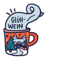 hanna-guenther happy christmas coffee snow Sticker
