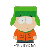 Kyle Broflovski Alrighty Then Sticker by South Park