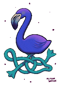allisonbamcat crazy confused flamingo tangled Sticker