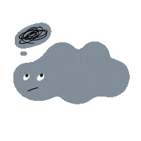 Cloud Thoughts Sticker by pirogart