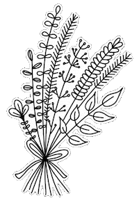 Black And White Plants Sticker