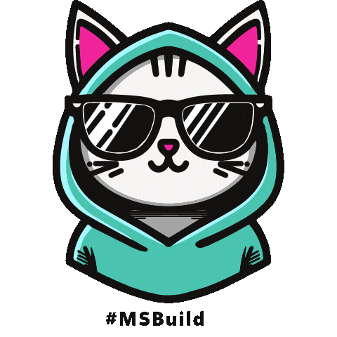 Powered Up Cat Sticker by Microsoft Cloud