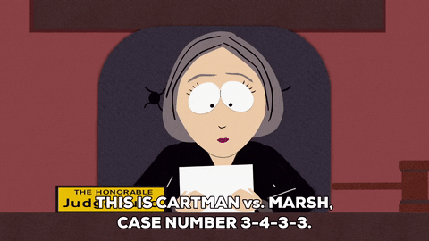 judge reading case GIF by South Park 