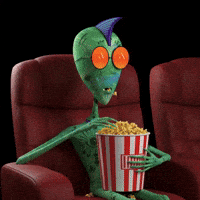 Movie Theatre Popcorn GIF by Lonely Aliens