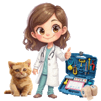 Boys Girls Sick Kitten Sticker