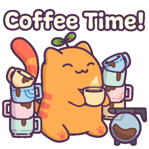 Coffee Time Cat Sticker by Castaways