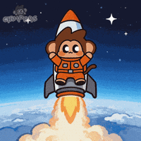 Soaring To The Moon GIF by Chimpers