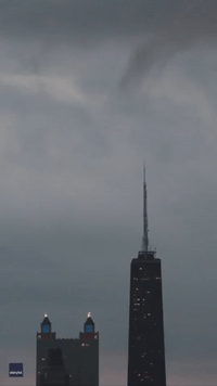 Chicago Skyline Illuminated by Lightning After Record-Setting Storm