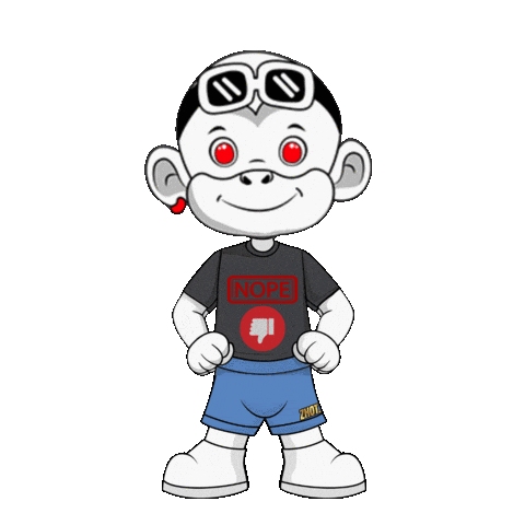 Not Today White Monkey Sticker by Zhot