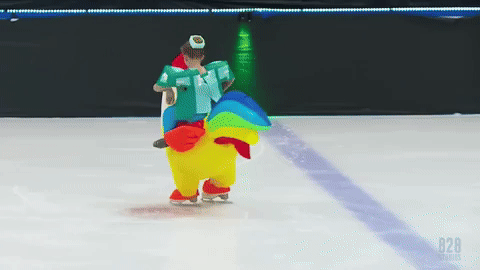 xandara figure skating chicken dance chicken jockey GIF