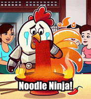 Spicy Food Noodle Challenge GIF by Zorooster
