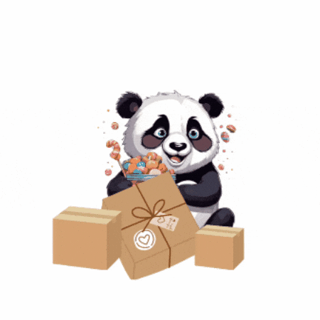 Pandisweets giphygifmaker panda onlineshop paket GIF
