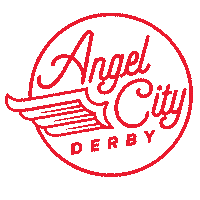 AngelCityDerby retro pride derby roller derby Sticker