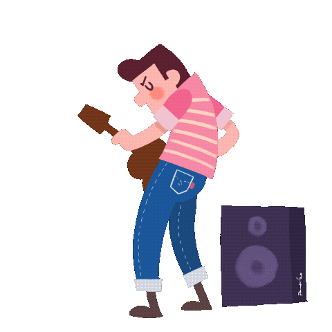 Guitar Player Rock Sticker