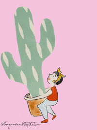 Lucycowanillustration plants stress cactus uh oh GIF