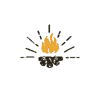 most-steph fire fall spring camping Sticker