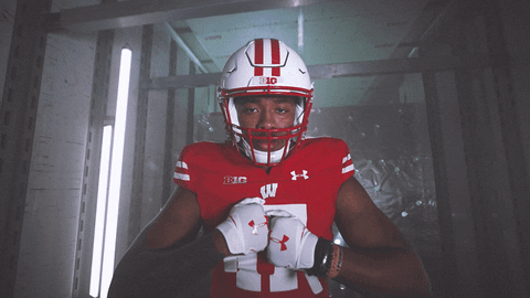 Football Superman GIF by Wisconsin Badgers