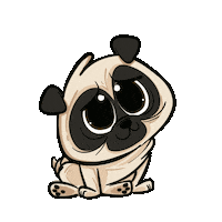 Dogs Pug Sticker by O.Pug.Fred