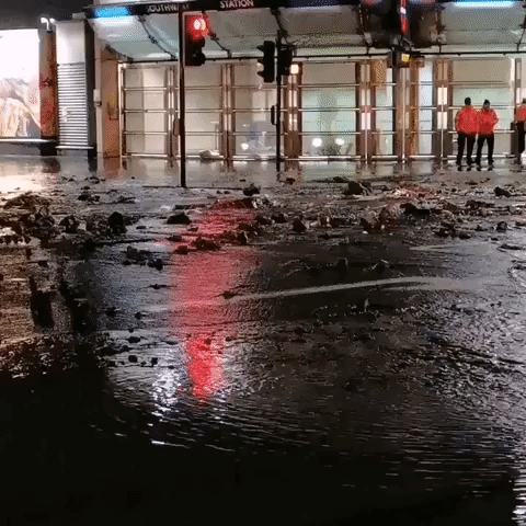 Burst Water Mains Forces Closure of Southwark Underground Station in London