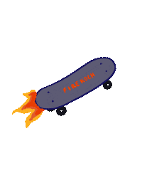 Fire Skate Sticker by Elise Miguel