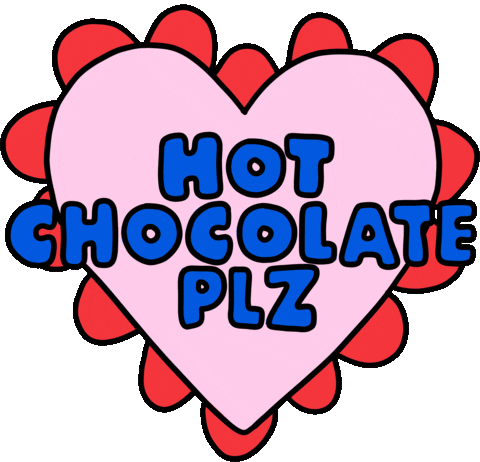 Hot Chocolate Plz Sticker by Poppy Deyes
