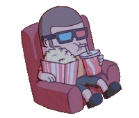 cinema popcorn Sticker by Capsul Land
