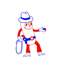 grillitype party cowboy font peanut GIF