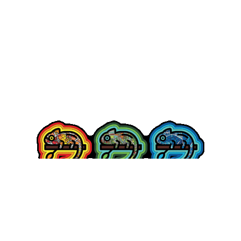 Chameleon Bunt Sticker by Wonderwazek