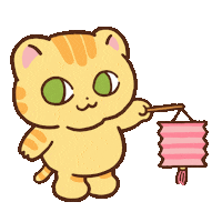 cat_ip lantern midautumn mikan catip Sticker