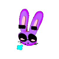 robertaplant tired bunny purple rabbit Sticker