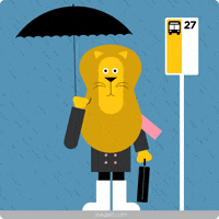 JoeGast rain wind lion seattle GIF