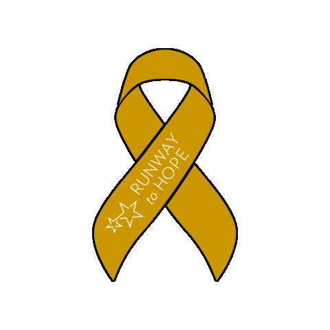 runwaytohope giphygifmaker gold hope cancer Sticker