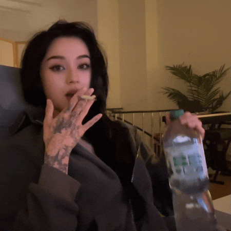 Cute Girl Smoking GIF