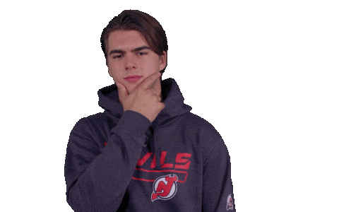 nico hischier thinking Sticker by New Jersey Devils