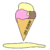 lihi-azulay summer ice cream melt love ice cream Sticker