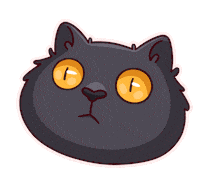 Sleepy Black Cat Sticker