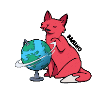 Bansho travel world globe bansho Sticker