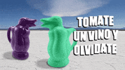 enehache wine vino desert penguins GIF