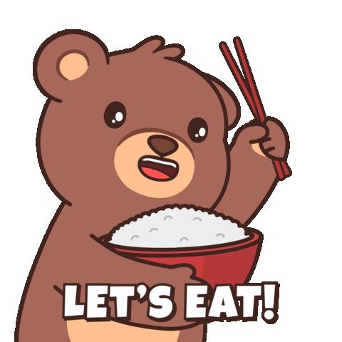 Hungry Teddy Bear Sticker by BEARISH