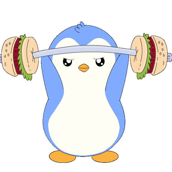 Exercising Fast Food Sticker by Pudgy Penguins