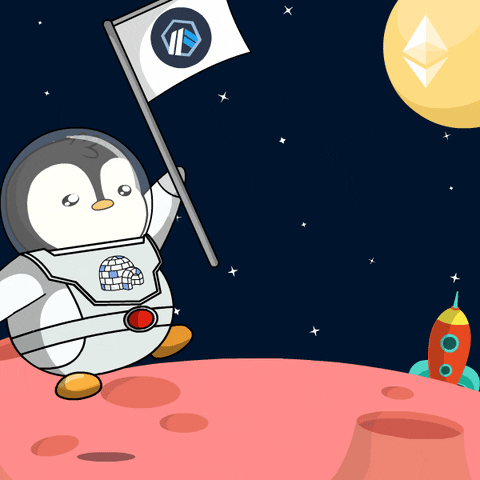 To The Moon Space GIF by Pudgy Penguins