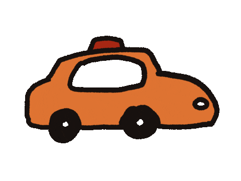 wanuwu giphyupload kawaii car orange Sticker