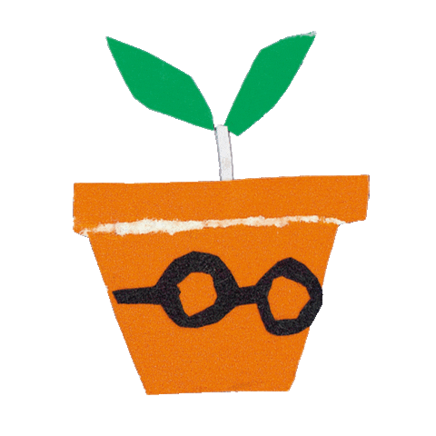 Glasses Plant Sticker by ポプラ社公式
