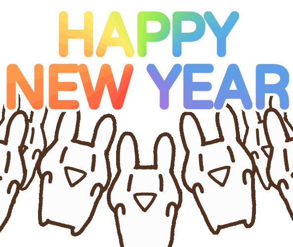 blackboxwork giphyupload rabbit newyear happynewyear Sticker