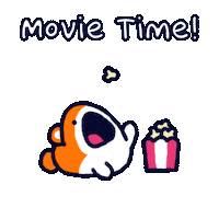 Movie Time Popcorn Sticker