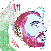 Psychedelic Sticker by E MERLIN MURRAY