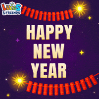 Happy New Year Fireworks GIF by Lucas and Friends by RV AppStudios